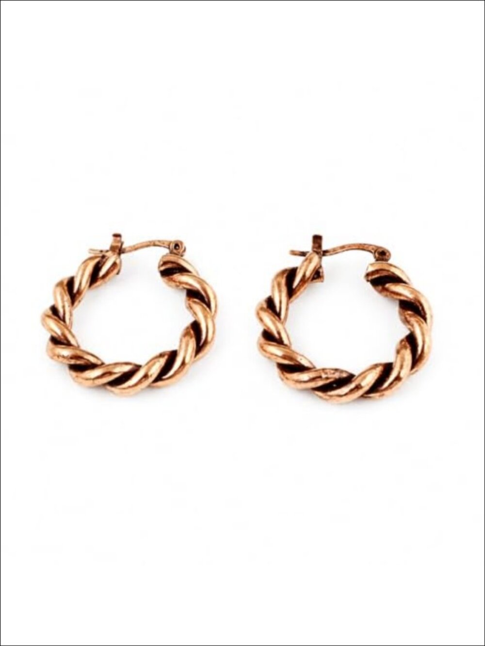 Pure Copper Hoop Earrings Lightweight Daily Wear Jewelry